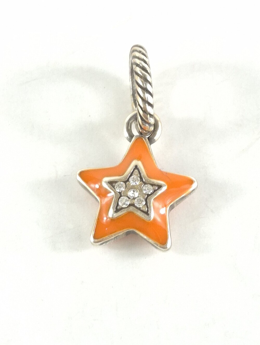 Brighton Crystal Star Orange Enamel Charm